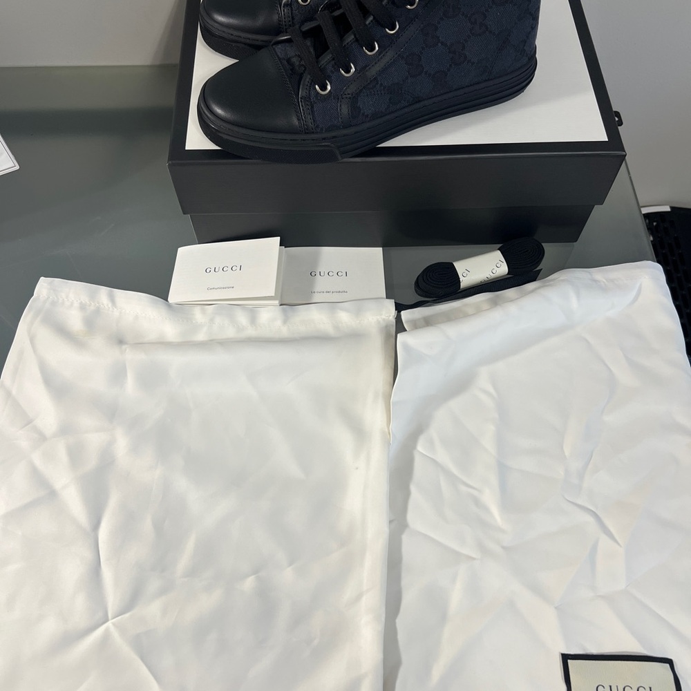 Gucci Black Monogram High-Top Sneakers - Picture 6 of 6